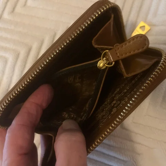 Love Moschino Brown Cognac Tan Zippered Wallet with Gold Logo Hardware & Details - Picture 6 of 9